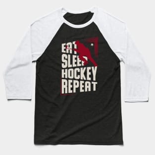 Eat Sleep Hockey Repeat - Funny Ice Hockey Baseball T-Shirt